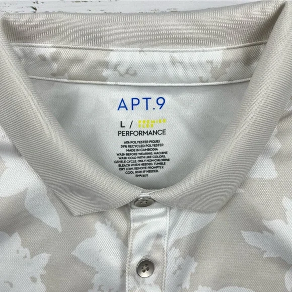 Apt 9 Premier Flex Performance Floral Polo L - Picture 3 of 5
